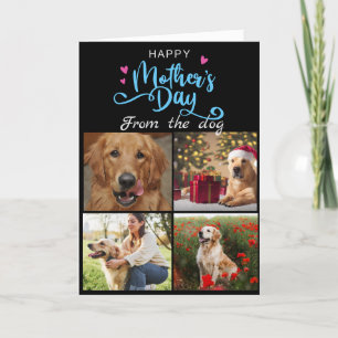 Agradecimento Amo-te, mãe, cartão de colagem de 4 fotografias pr