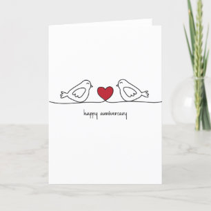Agradecimento Amor Pássaros Feliz Cartão de Aniversário