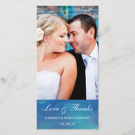 Agradecimento Amor puro / Cartão com fotos de Casamento de Aquar