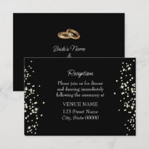 Anéis Elegantes com Rhinestones Cartão de Recepção