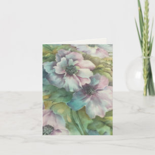 Agradecimento Anêmonas em Aquarela • Cartão Floral de Pensamento