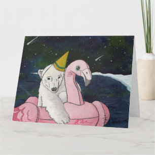 Agradecimento Animais de festa: Cartão de urso polar 8,5"x11"