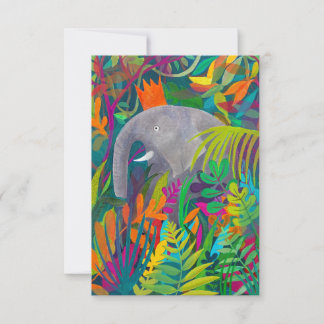 Agradecimento Animal de festa! Cartão de elefante da selva