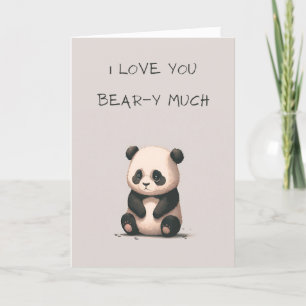 Agradecimento Aniversário ou cartão de Namorados do Urso Panda B