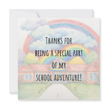 Arco-Íris Colorido Moderno Obrigado Cartão de Prof