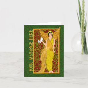 Agradecimento Art Nouveau William Morris Cartão de Natal Retroat