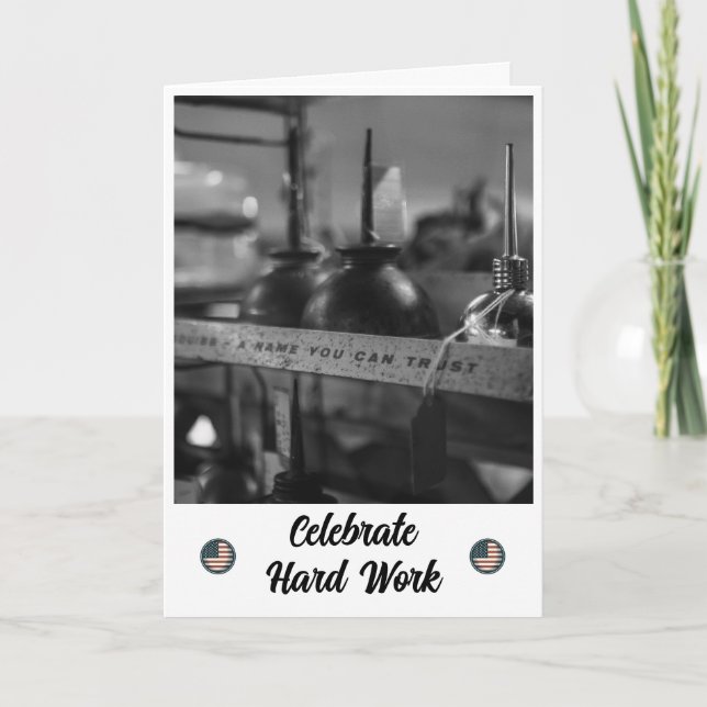 Agradecimento Artesanato e Confiança - Um Cartão de Dia do Traba (Frente)