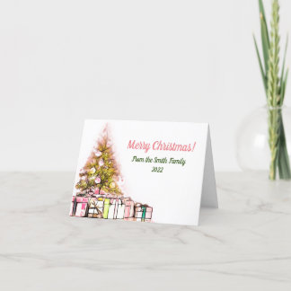 Agradecimento Árvore com presente cartão de Natal