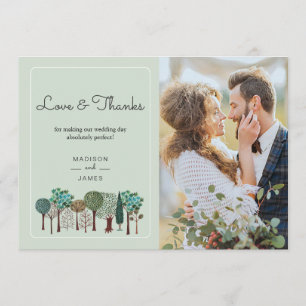 Agradecimento Árvores Floresta Mata   Casamento   Cartão de agra