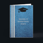 Agradecimento Associado do Cartão de Grau de Ciência Aplicado Az<br><div class="desc">Associado ao Applied Science Degree,  o cartão é um olhar de couro azul com um boné de formatura preto. Obrigados para Hungryjpeg e Creative Fabrica para alguns dos elementos do design. As palavras na dentro podem ser alteradas.</div>