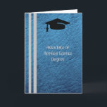 Agradecimento Associado do Cartão de Grau de Ciência Aplicado Az<br><div class="desc">Associado ao Applied Science Degree,  o cartão é um olhar de couro azul com um boné de formatura preto. Obrigados para Hungryjpeg e Creative Fabrica para alguns dos elementos do design. As palavras na dentro podem ser alteradas.</div>