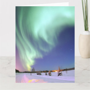 AGRADECIMENTO AURORA BOREALIS CARTÃO DE NASCIMENTO DE ANIVERSÁRI