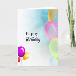 Agradecimento Balões - Cartão de Aniversário