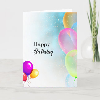 Agradecimento Balões - Cartão de Aniversário