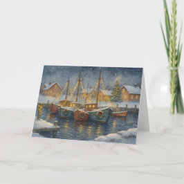 Agradecimento Barcos de Pesca no Cartão de Natal do Porto
