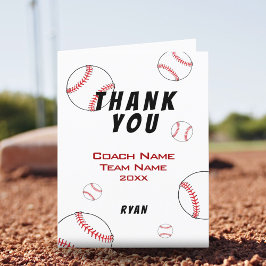 Agradecimento Baseball Obrigado Cartão de Treinador