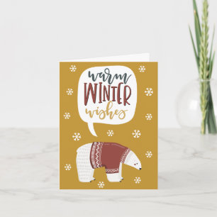 Agradecimento Bear Warm Desperta Cartão de Natal