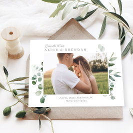 Agradecimento Belo Casamento Verde Salve O Cartão De Data
