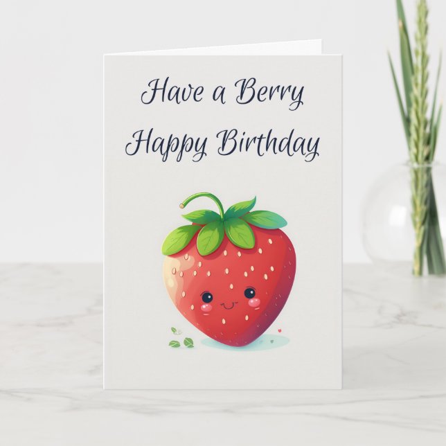 Agradecimento Berry Happy Birthday | Cartão de Aniversário de Mo (Frente)