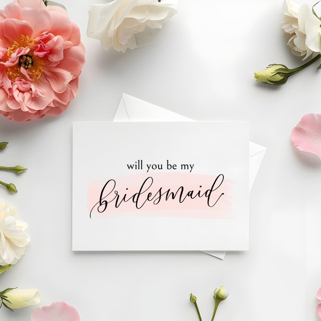 Agradecimento Blush, você será meu cartão de proposta da dama de (Bridesmaid Proposal Card | Watercolor & Calligraphy Design | Sweet & Chic way to pop the question!)