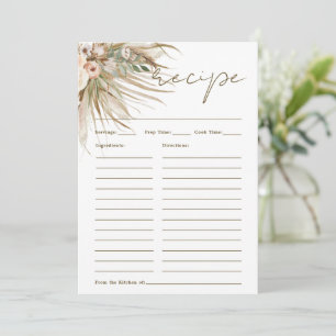 Agradecimento Boho Rustic Pampas Grass Floral Traga Cartão de Re