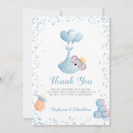 Agradecimento Boy Koala Bear Blue Obrigado Cartão De Chá de fral