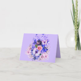 Agradecimento Buquê Floral de Outono Elegante Cartão de Agradeci