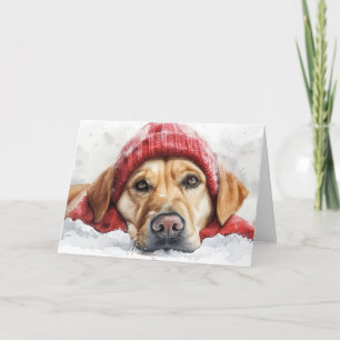 Agradecimento Cachorro bonito no Cartão de Natal de Férias de in