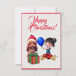 Agradecimento Cachorro De Poodle Cute Personalizado Com Cartão X
