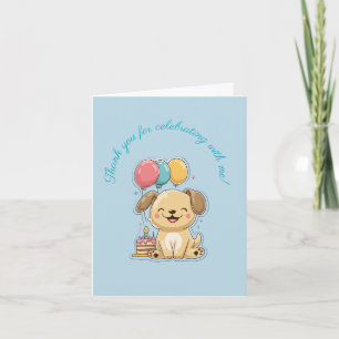 Agradecimento Cachorro Feliz, 1º Aniversário, Cartão de Agradeci