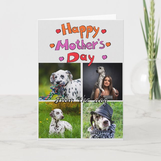 Agradecimento Cachorro mãe...4 cartão de colagem personalizado. (Frente)