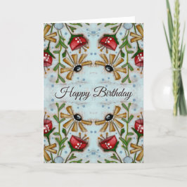Agradecimento Caleidoscópio Floral - Cartão de Aniversário