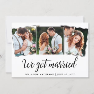 Agradecimento Caligrafia, Casamos 3 Cartão Fotográfico de Casame