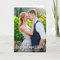 Caligrafia, Casamos Com Cartão De Foto De Casament