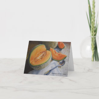 Agradecimento Cantaloupes com Cartão de Atenção à Spoon de Prata