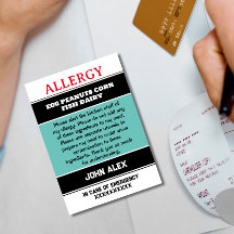 Cartão Chef de Alerta de Alergia Personalizado