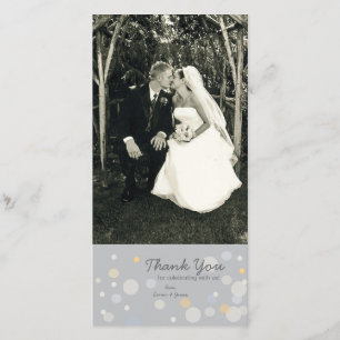 Agradecimento Cartão com fotos customizável: Bolhas de Champag