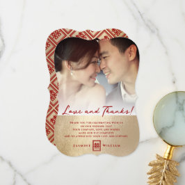 Agradecimento Cartão com fotos de Amor Simples e Obrigados de Ca