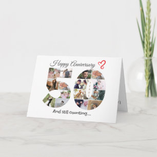 Agradecimento Cartão com fotos de aniversário de casamento de 50