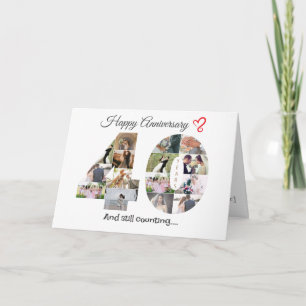 Agradecimento Cartão com fotos de aniversário de casamento de qu