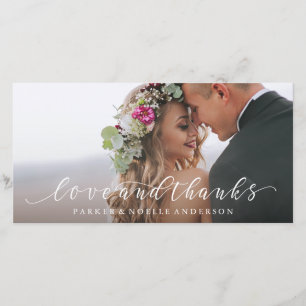 Agradecimento Cartão com fotos de Casamento de Obrigados e Amor