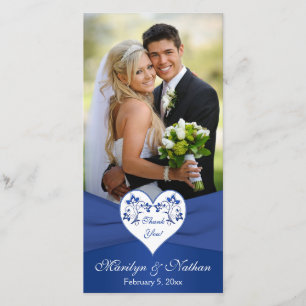 Agradecimento Cartão com fotos de Casamento do Coração Floral Re