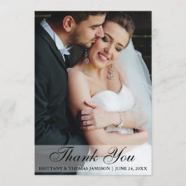 Agradecimento Cartão com fotos de casamento Obrigado Bride & Gro