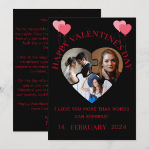 Agradecimento Cartão com fotos de Dia de os namorados simples