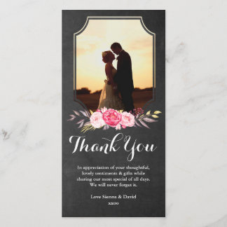 Agradecimento Cartão com fotos De Flores De Aquarela Obrigado