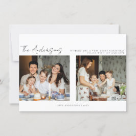 Agradecimento Cartão com fotos de Natal minimalista