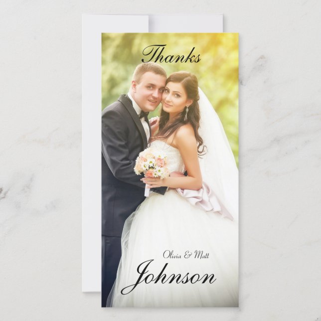 Agradecimento Cartão com fotos de Obrigados de casamento (Frente)