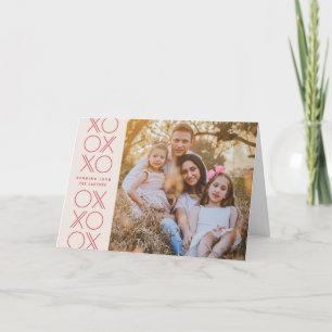 Agradecimento Cartão com fotos XO Geométrico de Ivory Pink