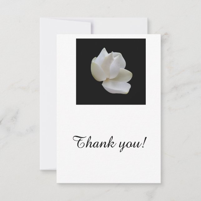 Agradecimento Cartão de agradecimento, em branco, com flor de Ma (Frente)