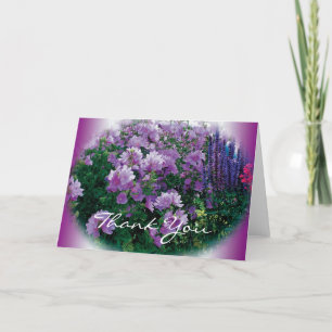Agradecimento Cartão de agradecimento, flores de hibisco roxo